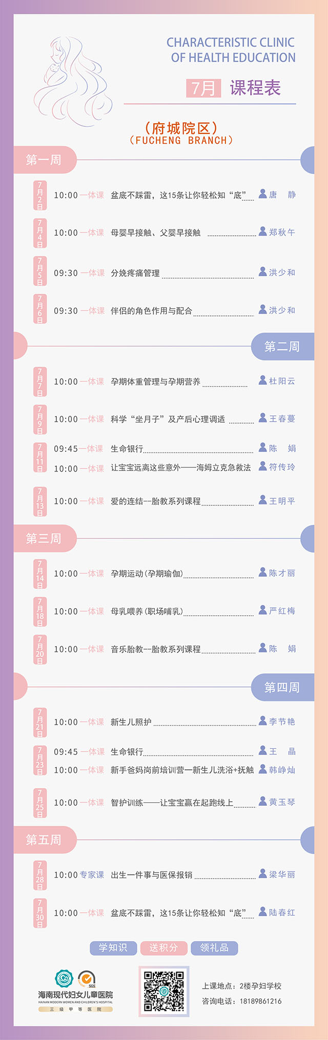 2025孕产健康教育特色门诊7月府城